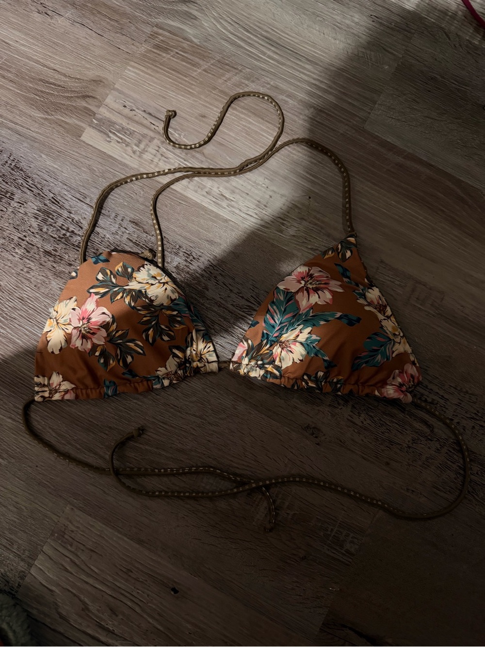 O’Neil Floral Triangle Bikini Top